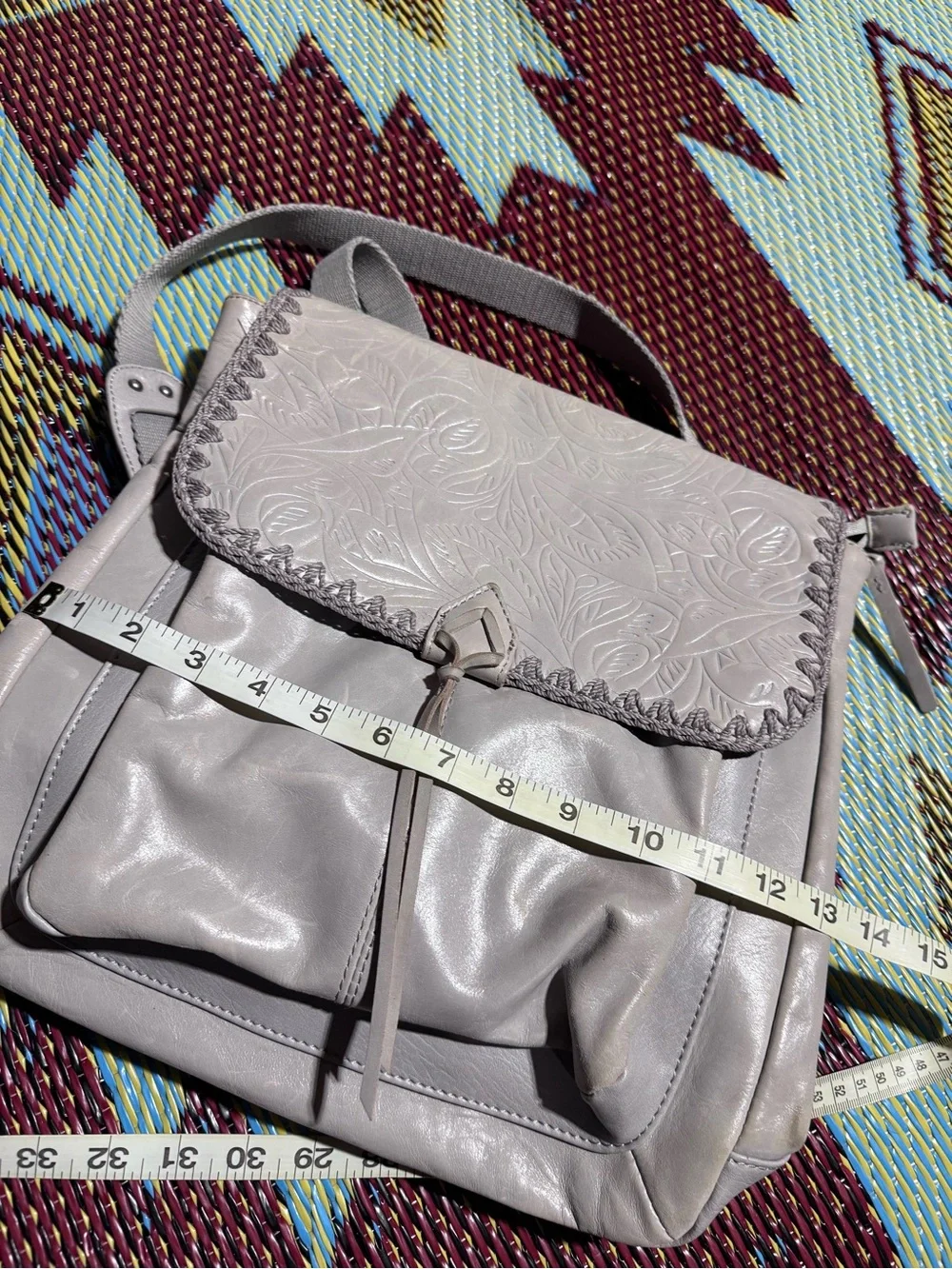 The Sak Ventura leather Backpack light gray